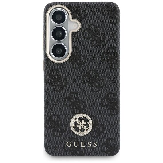 Guess 4G Rhinestone Round Logo MagSafe Case for Samsung Galaxy S26 - Black