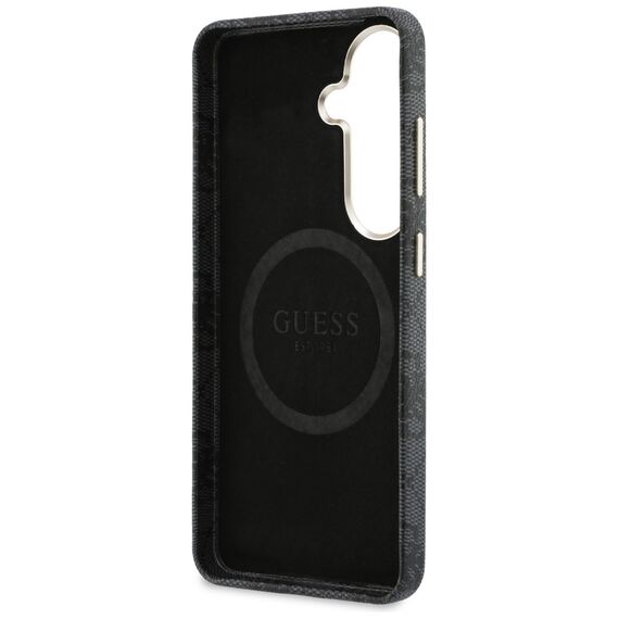 Guess 4G Rhinestone Round Logo MagSafe Case for Samsung Galaxy S26 - Black