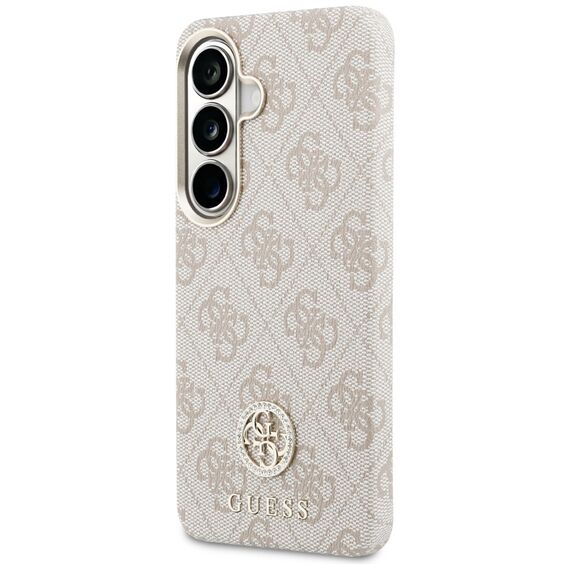 Guess 4G Rhinestone Round Logo MagSafe Case for Samsung Galaxy S26 - Pink