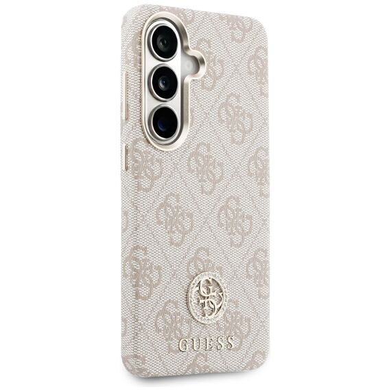 Guess 4G Rhinestone Round Logo MagSafe Case for Samsung Galaxy S26 - Pink