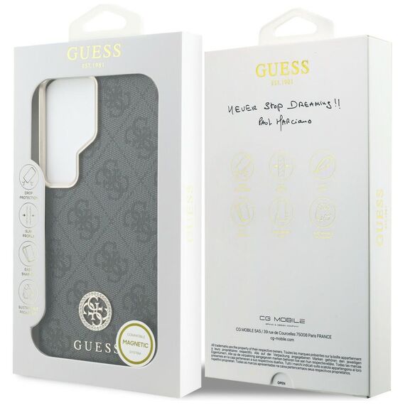 Guess 4G Rhinestone Round Logo MagSafe Case for Samsung Galaxy S26 Ultra - Black