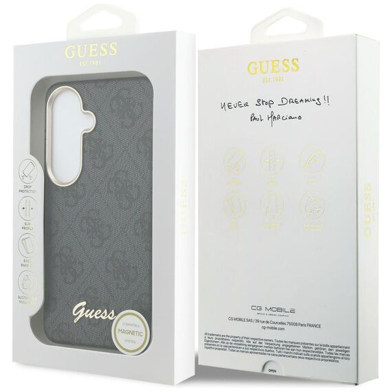 Guess 4G Script MagSafe Case for Samsung Galaxy S26 - Black