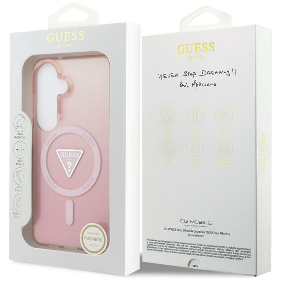 Guess IML Gradient Triangle MagSafe Case for Samsung Galaxy S26 - Pink