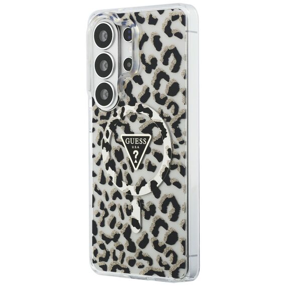 Guess IML Leopard Print Triangle MagSafe Case for Samsung Galaxy S26 Ultra - Black