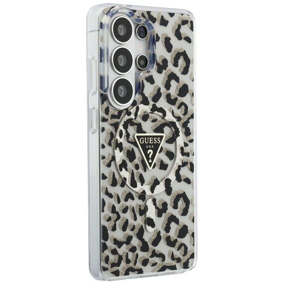 Guess IML Leopard Print Triangle MagSafe Case for Samsung Galaxy S26 Ultra - Black