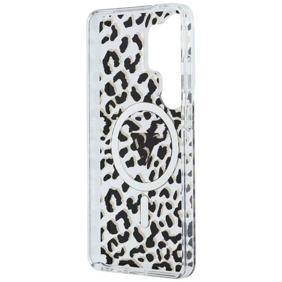 Guess IML Leopard Print Triangle MagSafe Case for Samsung Galaxy S26 Ultra - Black