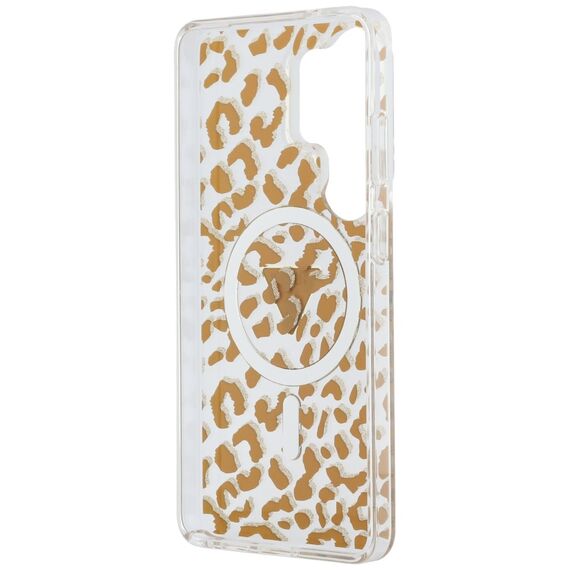 Guess IML Leopard Print Triangle MagSafe Case for Samsung Galaxy S26 Ultra - Brown