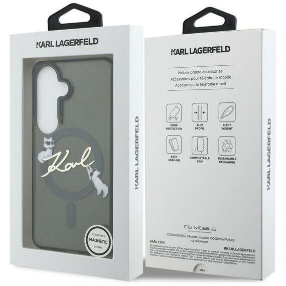 Karl Lagerfeld IML KC Script MagSafe Case for Samsung Galaxy S26 - Black