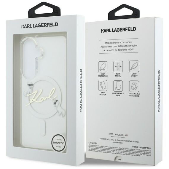Karl Lagerfeld IML KC Script MagSafe Case for Samsung Galaxy S26 Plus - Transparent