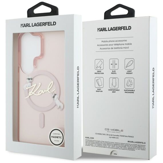 Karl Lagerfeld IML KC Script MagSafe Case for Samsung Galaxy S26 Ultra - Pink