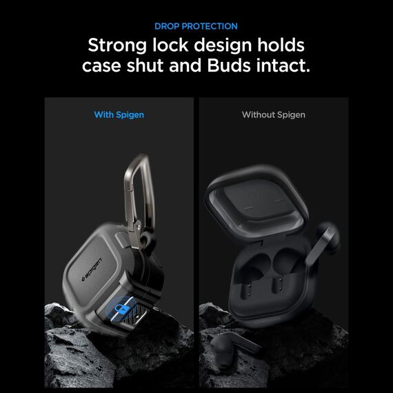 Spigen Lock Fit Case for Samsung Galaxy Buds 4 / 4 Pro - Matte Black