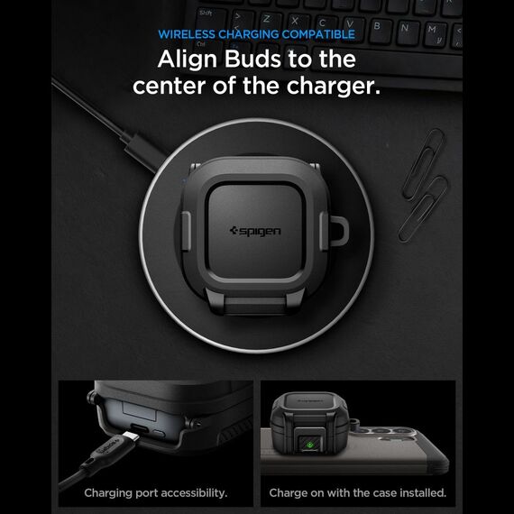 Spigen Lock Fit Case for Samsung Galaxy Buds 4 / 4 Pro - Matte Black