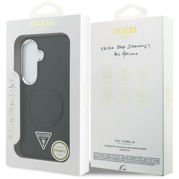 Guess Embossed Ring Triangle Logo MagSafe case for Samsung Galaxy S26 - black