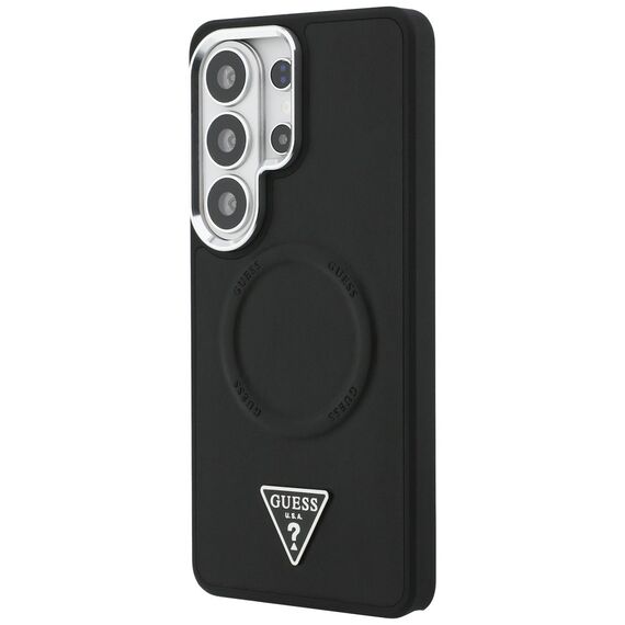 Guess Embossed Ring Triangle Logo MagSafe Case for Samsung Galaxy S26 Ultra - Black