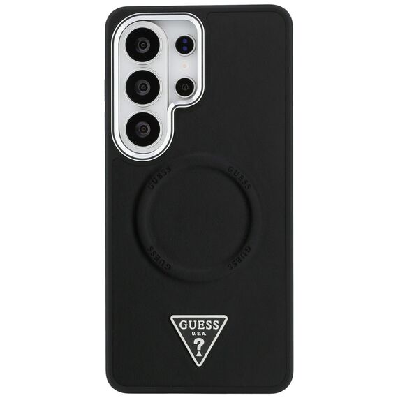 Guess Embossed Ring Triangle Logo MagSafe Case for Samsung Galaxy S26 Ultra - Black