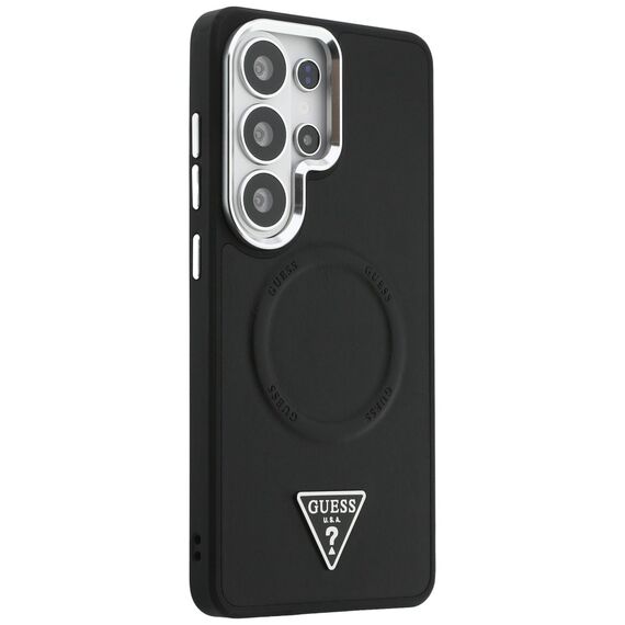 Guess Embossed Ring Triangle Logo MagSafe Case for Samsung Galaxy S26 Ultra - Black