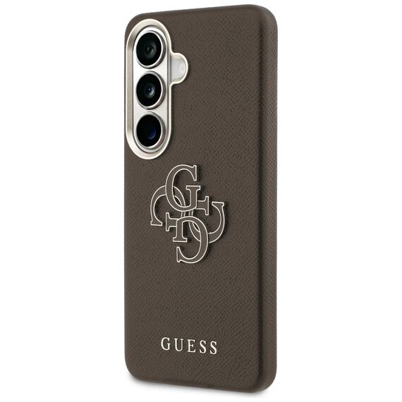 Guess Grained Big 4G Metal Logo Case for Samsung Galaxy S26+ - Brown