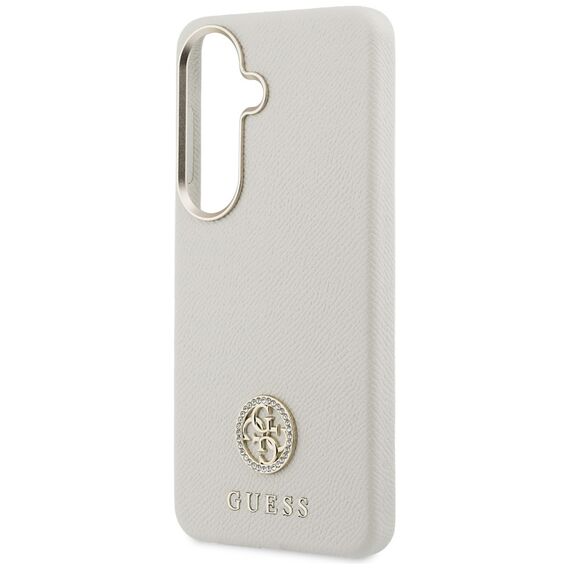 Guess Rhinestone Round Logo MagSafe Case for Samsung Galaxy S26 - Beige