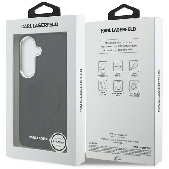 Karl Lagerfeld Embossed Ring Initials MagSafe Case for Samsung Galaxy S26+ - Black