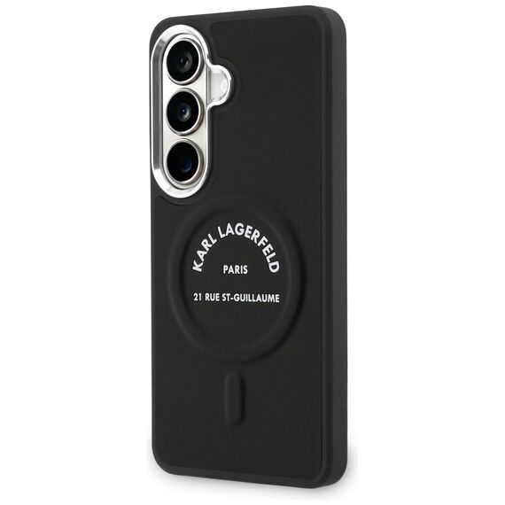 Karl Lagerfeld Embossed Ring RSG Logo MagSafe Case for Samsung Galaxy S26 - Black