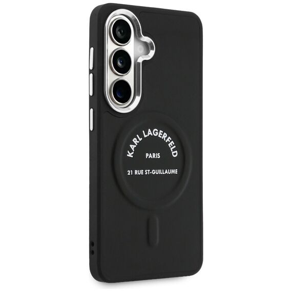 Karl Lagerfeld Embossed Ring RSG Logo MagSafe Case for Samsung Galaxy S26 - Black