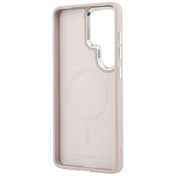 Karl Lagerfeld Embossed Ring RSG Logo MagSafe Case for Samsung Galaxy S26 Ultra - Pink