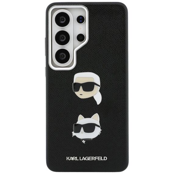 Karl Lagerfeld Saffiano Double Heads Metal Case for Samsung Galaxy S26 Ultra - Black