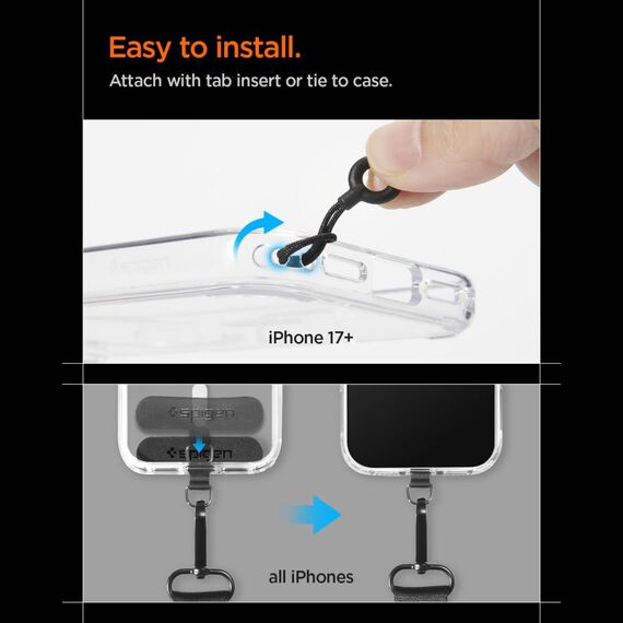 Spigen DA30M Stap Crossbody Phone Lanyard - Black