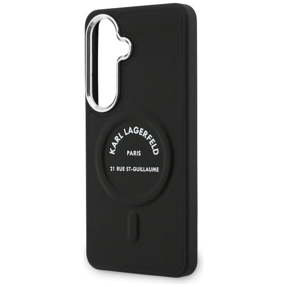 Karl Lagerfeld Embossed Ring RSG Logo MagSafe Case for Samsung Galaxy S26+ - Black