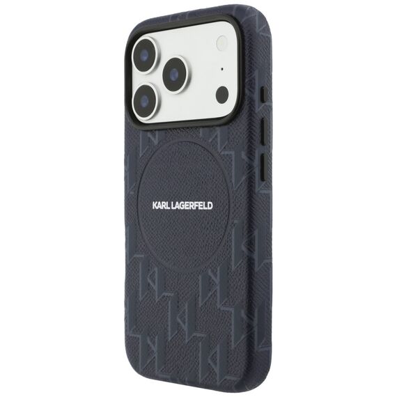 Karl Lagerfeld Monogram Logo MagSafe Case for iPhone 17 Pro - Blue