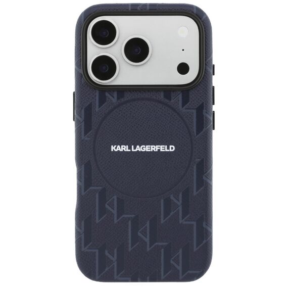Karl Lagerfeld Monogram Logo MagSafe Case for iPhone 17 Pro - Blue
