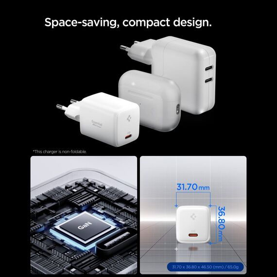 Spigen EE451EU Essential USB-C 45W Wall Charger - White