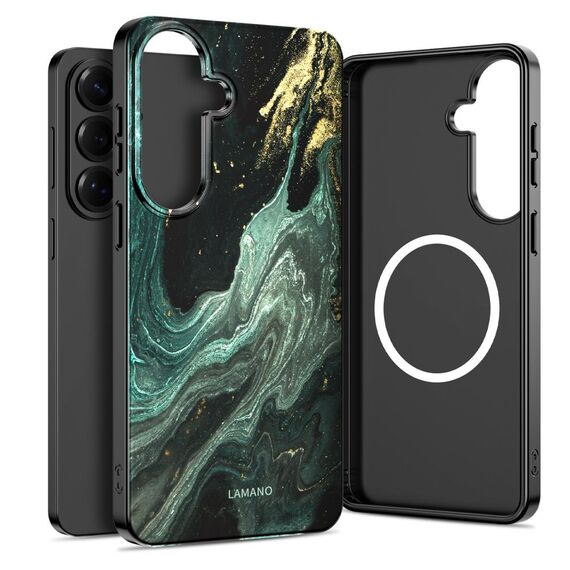 Tech-Protect Lamano MagSafe Case for Samsung Galaxy A57 5G - Black and Green