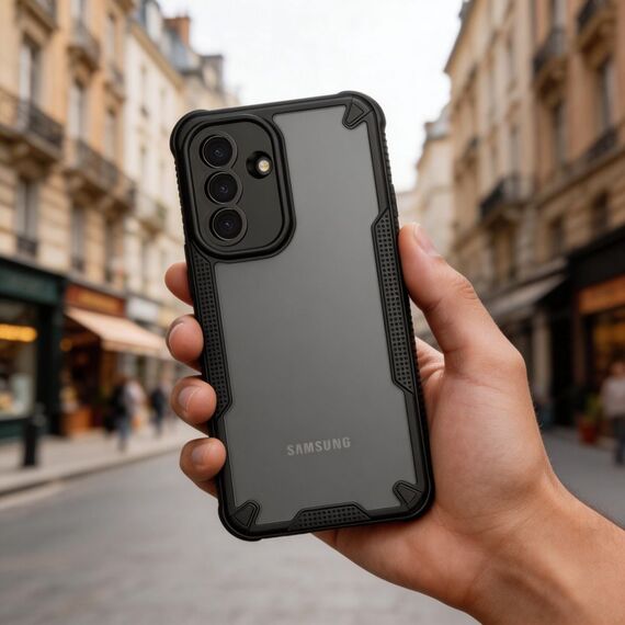 Tech-Protect Rugged Shield Case for Samsung Galaxy A37 5G - Translucent Black