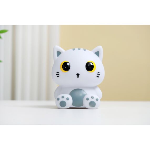 iTotal - Night Light Grey Cat - Grey - 18 × 15 × 12.5 cm / Baby and Children
