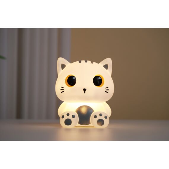 iTotal - Night Light Grey Cat - Grey - 18 × 15 × 12.5 cm / Baby and Children
