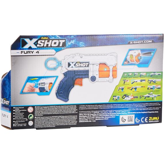 XSHOT - Excel Fury 4 Foam Dart Blaster (16 Darts) / Toys