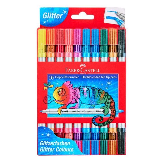 Faber-Castell – Double Tip Glitter Markers – 10 Asst. / Toys