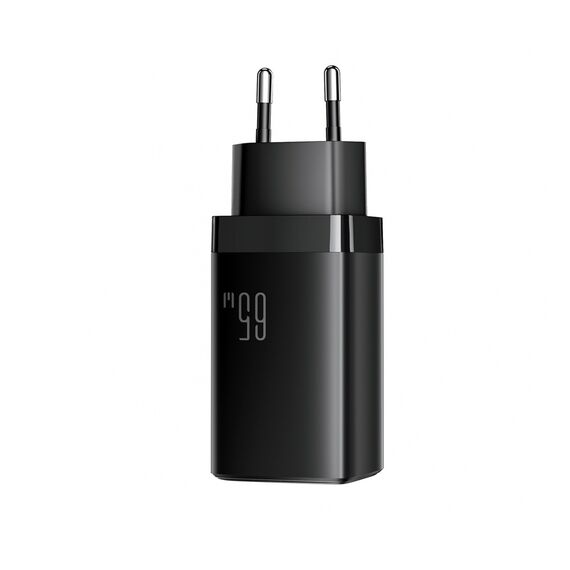 Ładowarka sieciowa Joyroom JR-TG10 65W GaN 2x USB-C + USB-A z kablem 100W USB-C - USB-C 1.2m - czarna