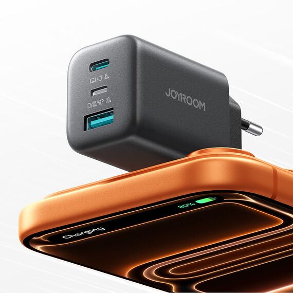 Ładowarka sieciowa Joyroom JR-TO1 GaN 45 USB-C Lightning USB-A - czarna | Techbox
