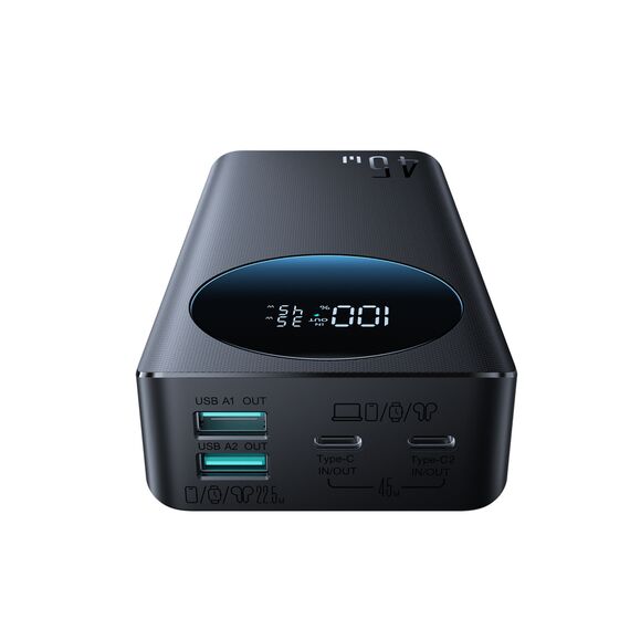 Powerbank Joyroom JR-PBF02 Pro 20000 mAh 45 W z wyświetlaczem cyfrowym 2x USB-A 2x USB-C - czarny - Travel Chargers - Smartphone Chargers - Techbox