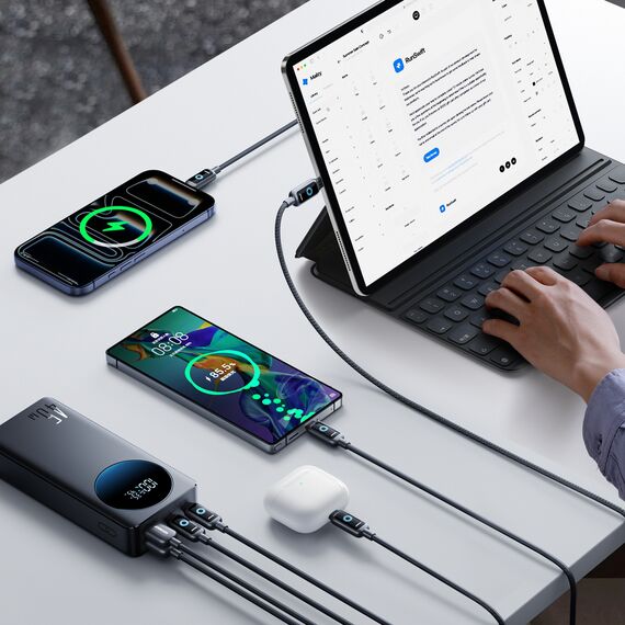 Powerbank Joyroom JR-PBF02 Pro 20000 mAh 45 W z wyświetlaczem cyfrowym 2x USB-A 2x USB-C - czarny - Travel Chargers - Smartphone Chargers - Techbox