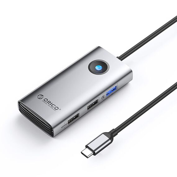 Orico PW11-5P USB-C Hub Docking Station 1x USB-A 3.0 + 2x USB-A 2.0 + 1x USB-C PD + 1x HDMI - Gray - USB Hubs & Card Readers - Peripherals - Techbox