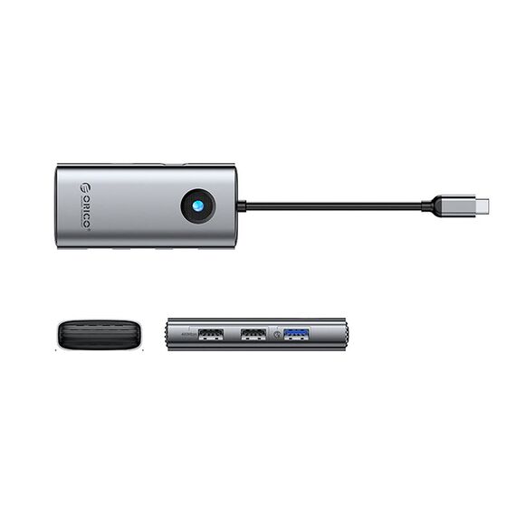 Orico PW11-5P USB-C Hub Docking Station 1x USB-A 3.0 + 2x USB-A 2.0 + 1x USB-C PD + 1x HDMI - Gray - USB Hubs & Card Readers - Peripherals - Techbox
