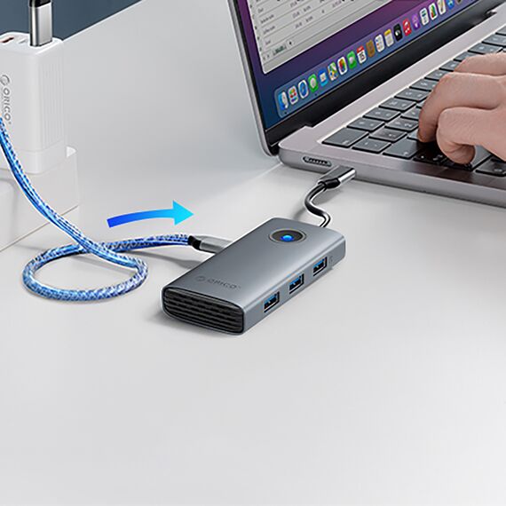 Orico PW11-5P USB-C Hub Docking Station 1x USB-A 3.0 + 2x USB-A 2.0 + 1x USB-C PD + 1x HDMI - Gray - USB Hubs & Card Readers - Peripherals - Techbox