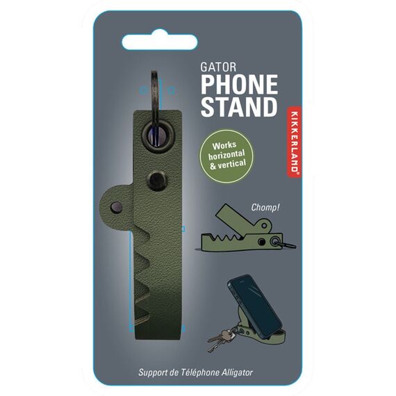 Kikkerland - Gator Phone Stand - 3.5 x 2.75 x 1.5 when open, 3.5 x 1.5 x 1.5 when closed / Electronics