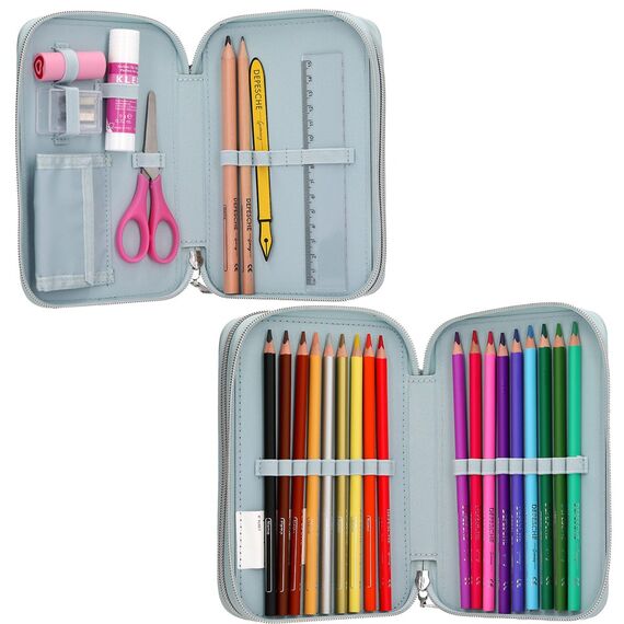 Miss Melody - Double Pencil Case - Pale Light Blue / Toys