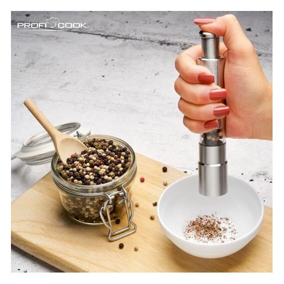 ProfiCook PC-PSM 1160 Salt & pepper grinder set Stainless steel, Transparent - Mills - Food preparation - Techbox