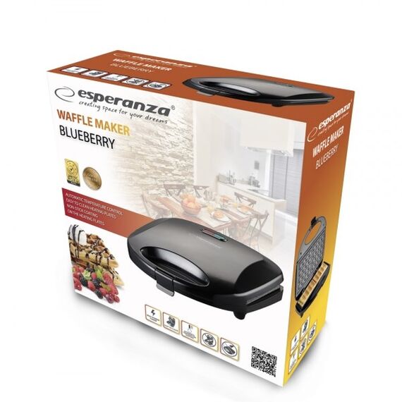 Esperanza EKT008 waffle iron 2 waffle(s) 1000 W Black | Techbox
