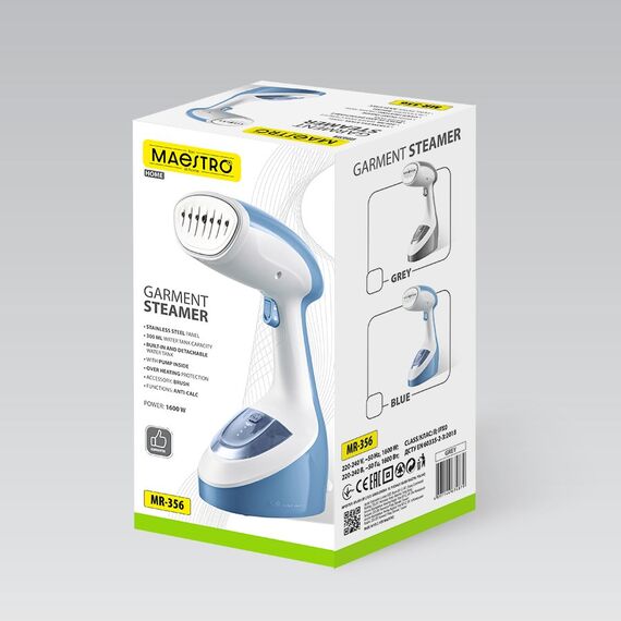 Clothes steamer 1600W Maestro MR-356-BLUE - Steam Cleaners - Cleaning - Techbox